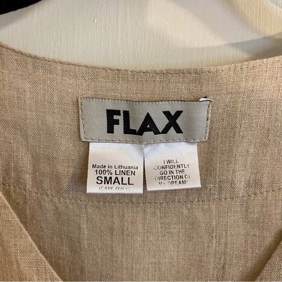 Flax Lightweight Tan Button Up Linen Jacket S - Picture 5 of 5